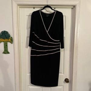 Ralph Lauren dress, black and ivory pipping, size 14W